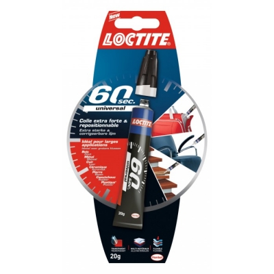 Colle universelle en gel - Universal 60 secondes - 20 Grs - LOCTITE