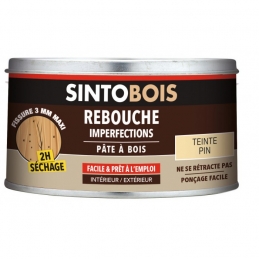 Pâte à bois pour reboucher imperfections et fissures - Teinte Pin - 250 Grs - SINTO