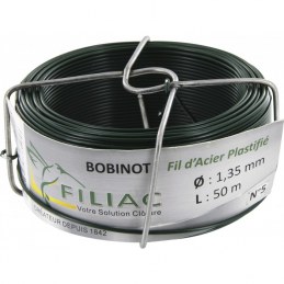 Bobinots fil attache - Acier galvanisé plastifié - Vert - 50 M - FILIAC