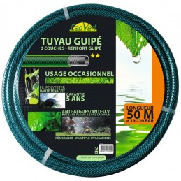 Tuyau tricoté - 3 couches - Renfort guipé - 50 M x 19 mm - CAP VERT