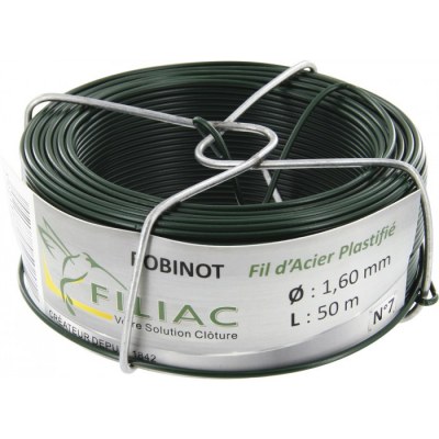 Bobinots fil attache - Acier galvanisé plastifié - Vert - 50 M * 1.6 mm - FILIAC