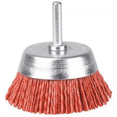 Brosse conique en nylon abrasif sur tige - Rouge - Ø 75 mm - SCID