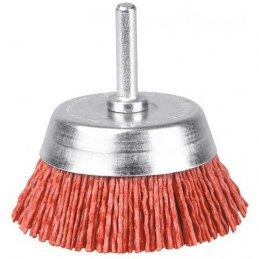 Brosse conique en nylon abrasif sur tige - Rouge - Ø 75 mm - SCID