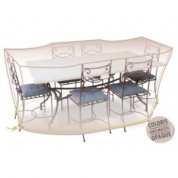 Housse de protection - Table + chaises 6/8 pers - Gris mastic - MOREL