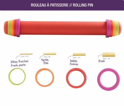 Rouleau à patisserie - 41 cm - Silicone - ajustable et anti-adhérent- MASTRAD