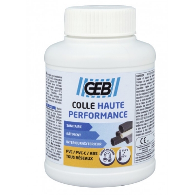 Colle haute performance pour assemblage canalisation en PVC - 250 ml - GEB