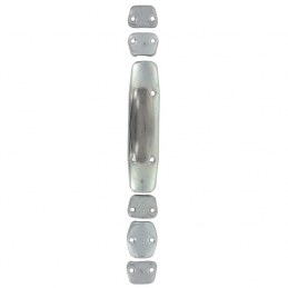 Crémone pour tringle 1/2 ronde 16 x 6 - Bouton Inox