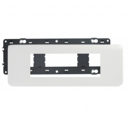 Plaque avec support Mosaic - pour 8 modules montage horizontal - Blanc - LEGRAND