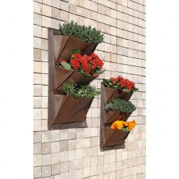 Jardin vertical - 3 poches - Marron - Lot de 2 - CATRAL