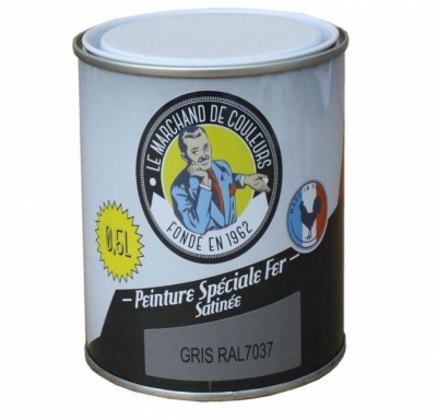 Peinture Spécial Fer - Satinée - Gris - 0.5 L - ONIP