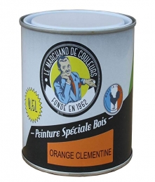 Peinture Spécial Bois - Satinée - Orange clémentine - 0.5 L - ONIP