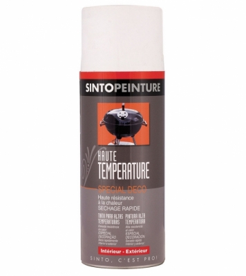 Peinture aérosol - Haute température - Blanc - 400 ml - SINTO