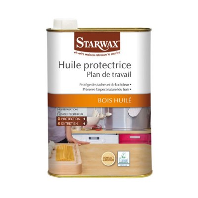 Huile protectrice plan de travail bois huilé 500ml - incolore de STARWAX