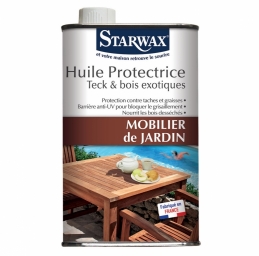 Huile protectrice pour mobilier de jardin en teck et bois exotiques - 500 ml - STARWAX