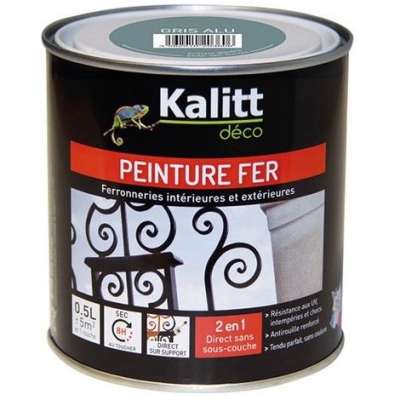 Peinture spécial Fer - Gris alu - Brillant - 0.5 L - KALITT