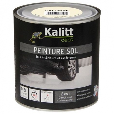 Peinture Spécial sol - Satin - Calcaire - 0.5 L - KALITT