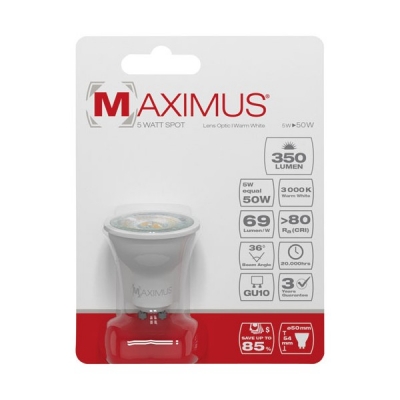 Ampoule LED Spot - GU10 - 5 Watts - Maximus - DURACELL