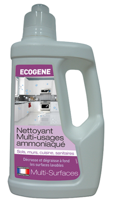 Nettoyant multi-usages ammoniaqué - Multi-surfaces - 1 L - ECOGENE