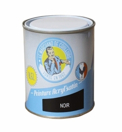 Peinture acrylique - Murs et plafonds - Satin - Noir - 0.5 L - ONIP