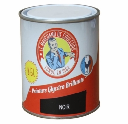 Peinture Glycéro - Bois / Métal - Brillante - Noir - 0.5 L - ONIP