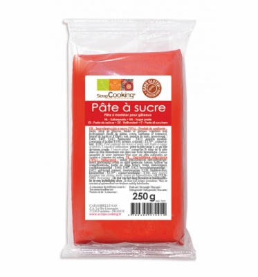 Pâte à sucre - Rouge - 250 Grs - SCRAPCOOKING