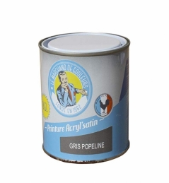 Peinture acrylique - Murs et plafonds - Satin - Gris popeline - 0.5 L - ONIP