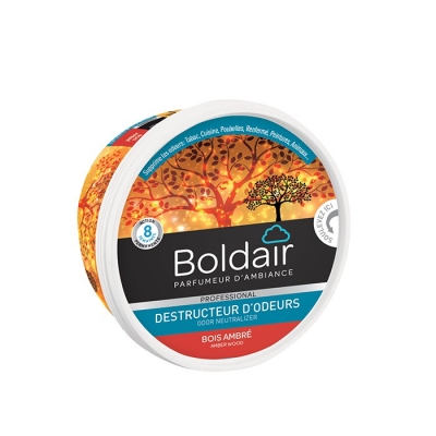 Destructeur d'odeur - Bois ambré- Gel solide 300 gr - BOLDAIR