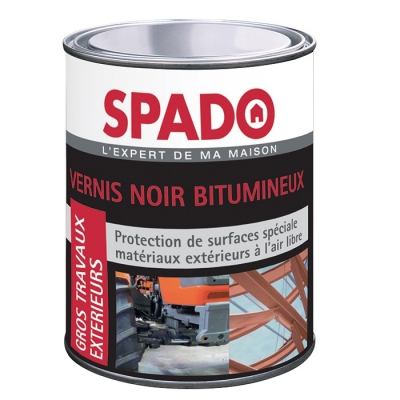 Vernis Noir Bitumeux - Gros travaux - 1 L - SPADO