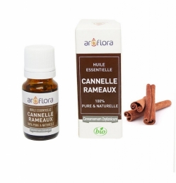 Huile essentielle BIO de Cannelle Rameau 100% pure et naturelle -10 ml - AROFLORA