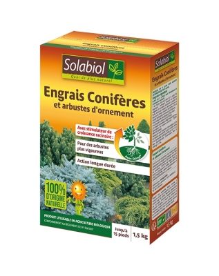 Engrais Conifères et arbustes d'ornement - 1.5 Kg - SOLABIOL