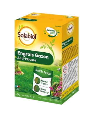 Engrais Gazon Anti-Mousse - 3.2 Kg - SOLABIOL