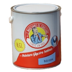 Peinture Glycéro - Bois / Métal - Satinée - Bleu Océan - 0.5 L - ONIP