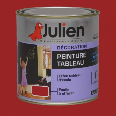  Peinture Tableau - Bois, MDF, Plâtre, Fer - Rouge - 500 ml - JULIEN