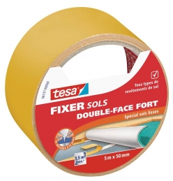 Ruban double face - Fixer Sols Double-face fort - spécial sols lisses - 5 x 50 mm - TESA