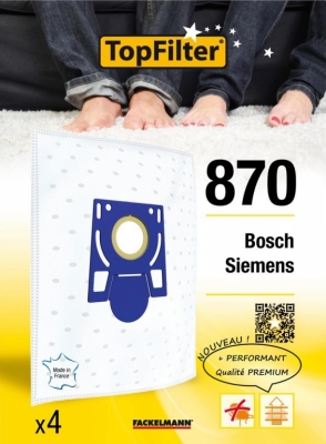 Sac PREMIUM 64870 Bosch Siemens - Lot de 4 - TOPFILTER