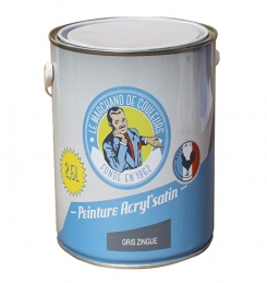 Peinture acrylique - Murs et plafonds - Satin - Gris zingué - 2.5 L - ONIP